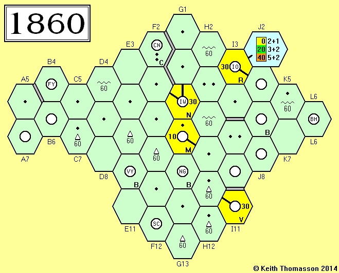 1860 map - 3-4 players - click to view hex references